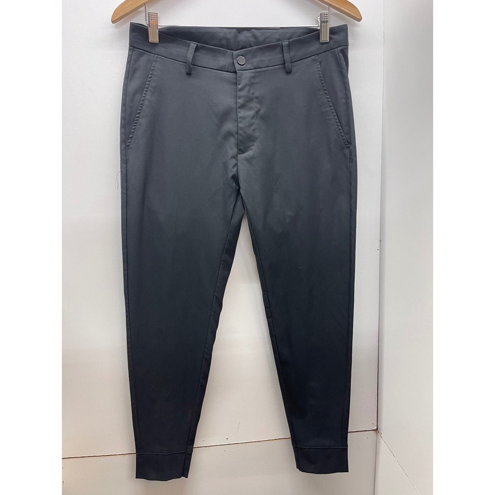 Under 5'10 Mens Kingston Performance Jogger Pants Black 30x26 Ankle Zip Chino